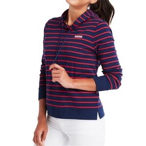 VINEYARD VINES hoodie size S navy blue red cotton break stripe shep shirt